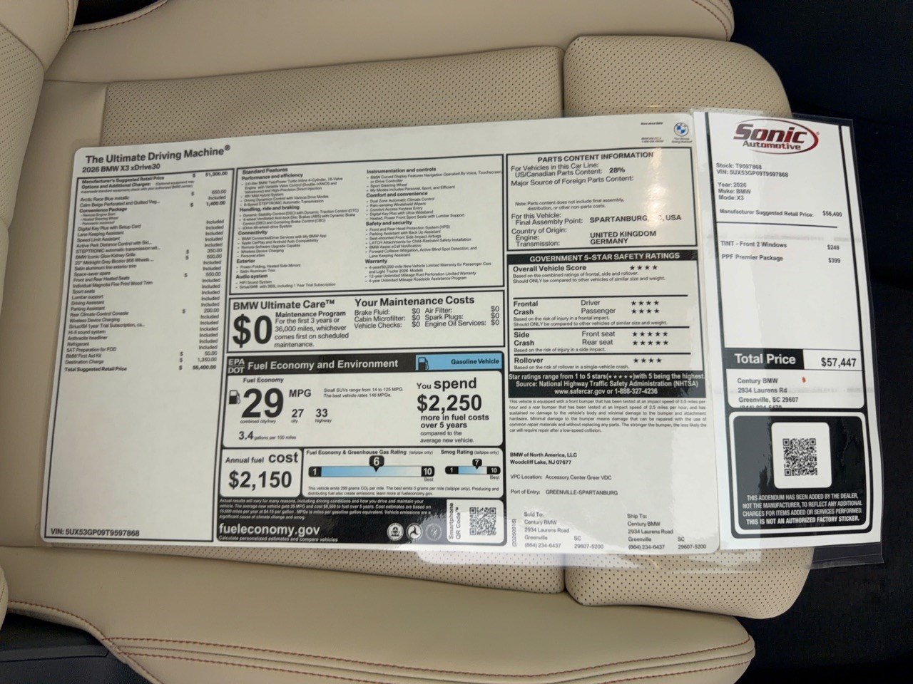 New 2026 BMW X3 xDrive30i w/ Convenience Package AWD/4WD image 31