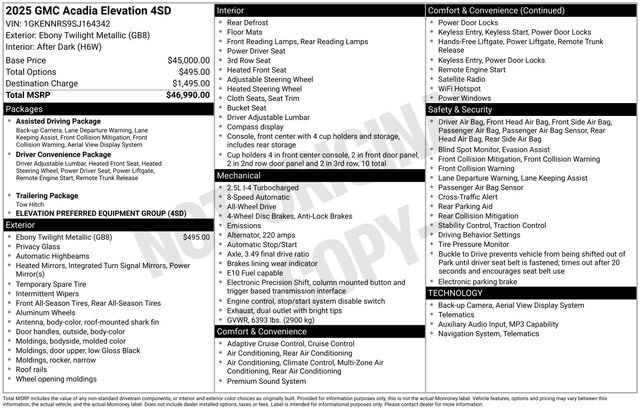 Used 2025 GMC Acadia Elevation image 43