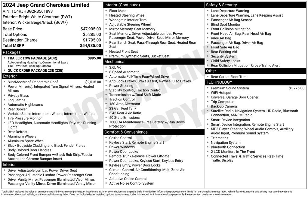 Used 2024 Jeep Grand Cherokee Limited w/ Trailer Tow Package AWD/4WD image 27