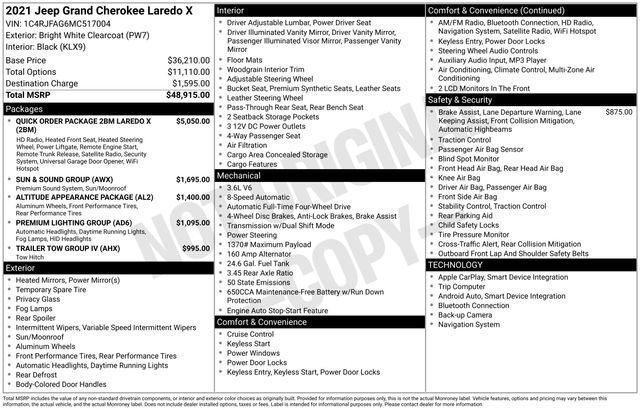 Used 2021 Jeep Grand Cherokee Laredo X image 53