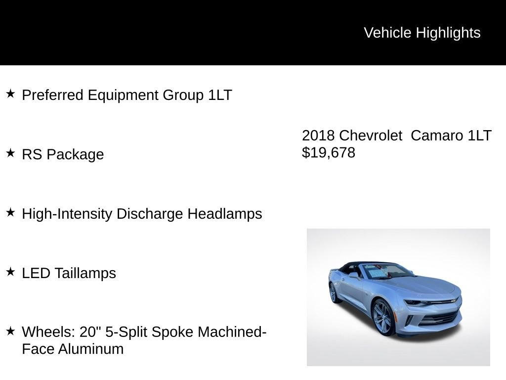 Used 2018 Chevrolet Camaro LT w/ RS Package image 4
