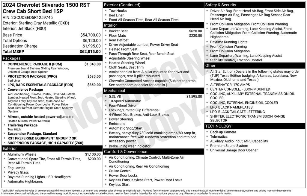Used 2024 Chevrolet Silverado 1500 RST w/ Convenience Package II AWD/4WD image 11