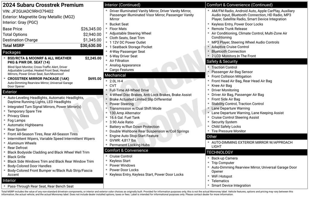 Certified 2024 Subaru Crosstrek 2.0i Premium image 4