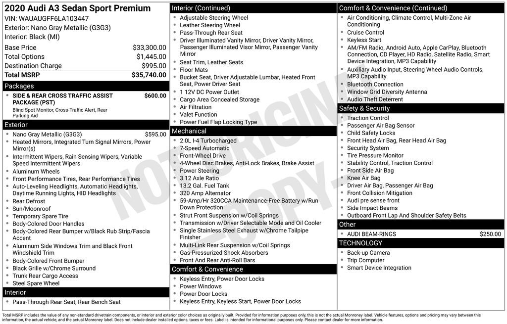 Used 2020 Audi A3 2.0T Premium image 35