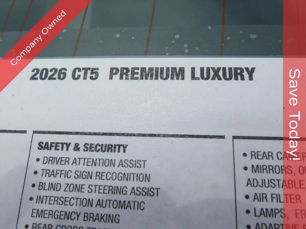 New 2026 Cadillac CT5 Premium Luxury w/ Technology Package RWD image 9