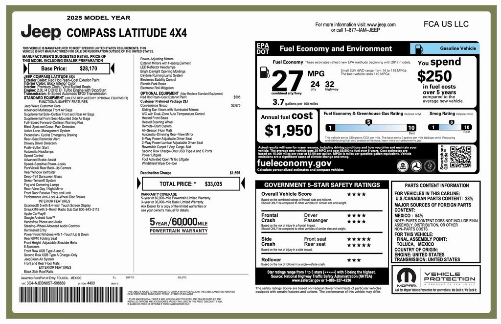 Certified 2025 Jeep Compass Latitude w/ Convenience Group image 2