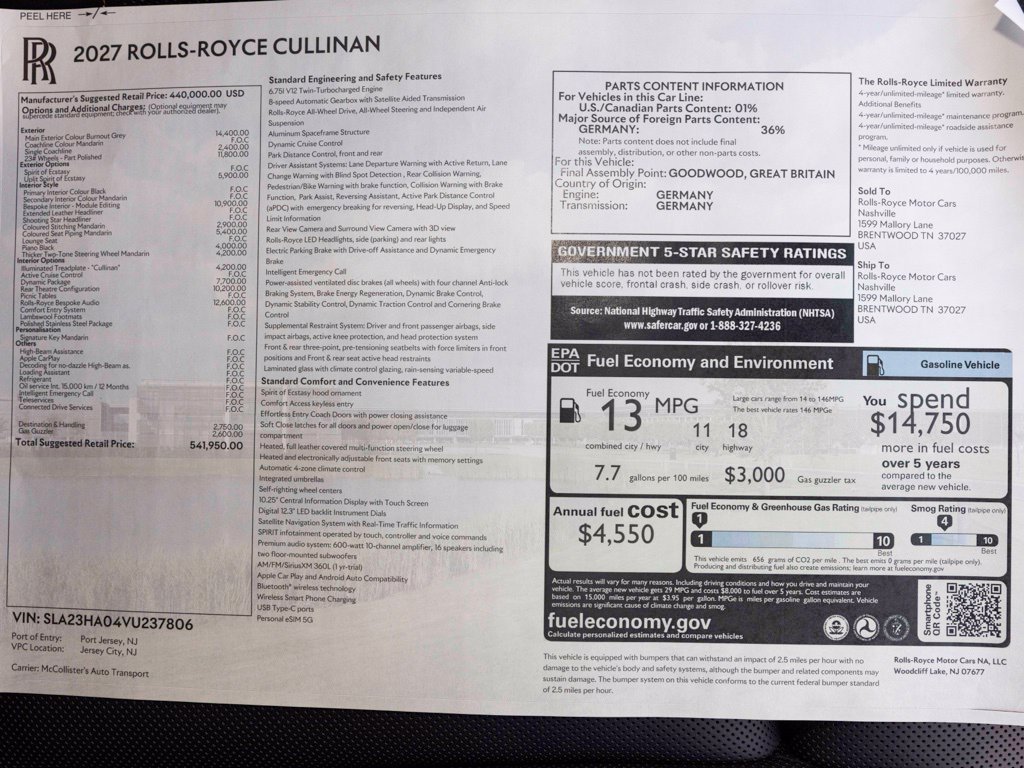 New 2027 Rolls-Royce Cullinan AWD/4WD image 85