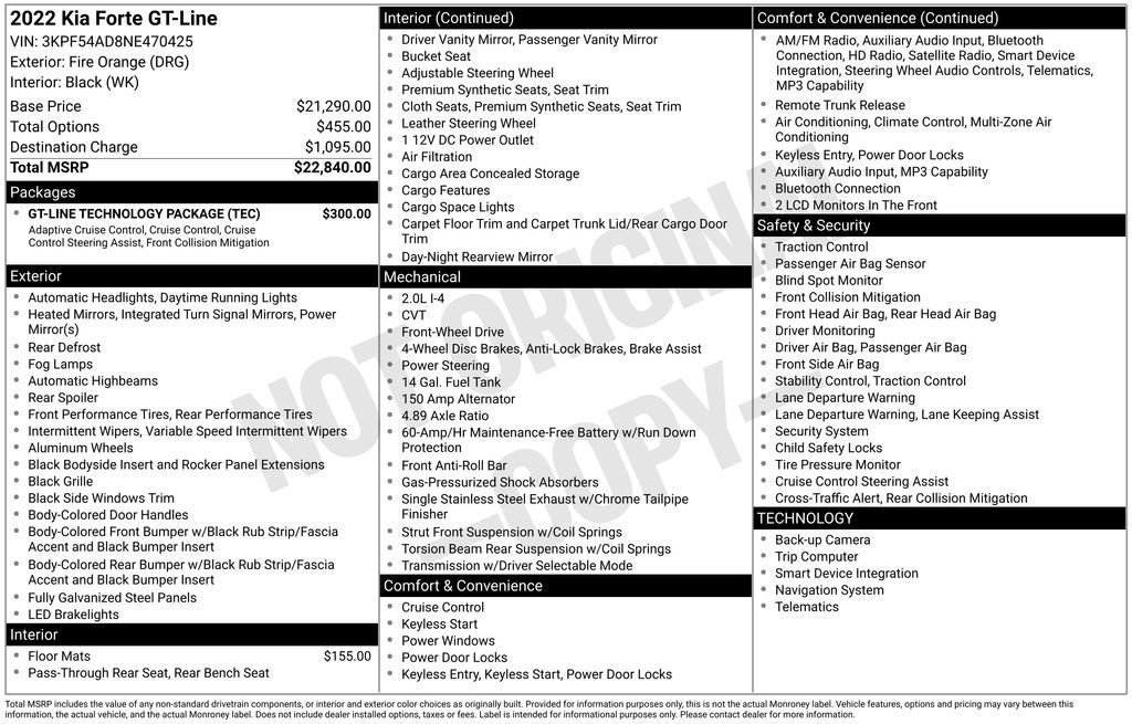 Used 2022 Kia Forte GT-Line w/ GT-Line Technology Package image 6