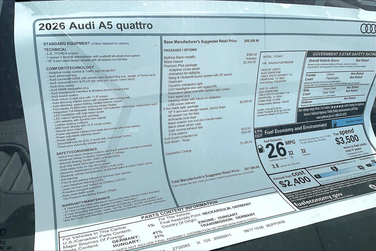 New 2026 Audi A5 Premium Plus AWD/4WD image 19