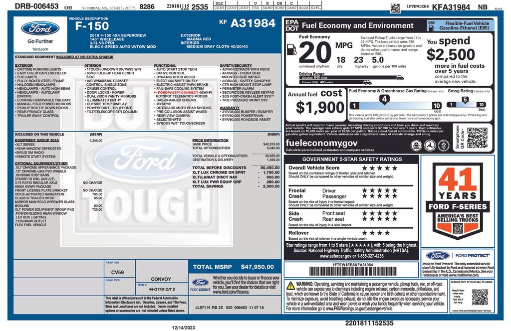 Used 2019 Ford F150 XLT w/ Equipment Group 302A Luxury AWD/4WD image 2