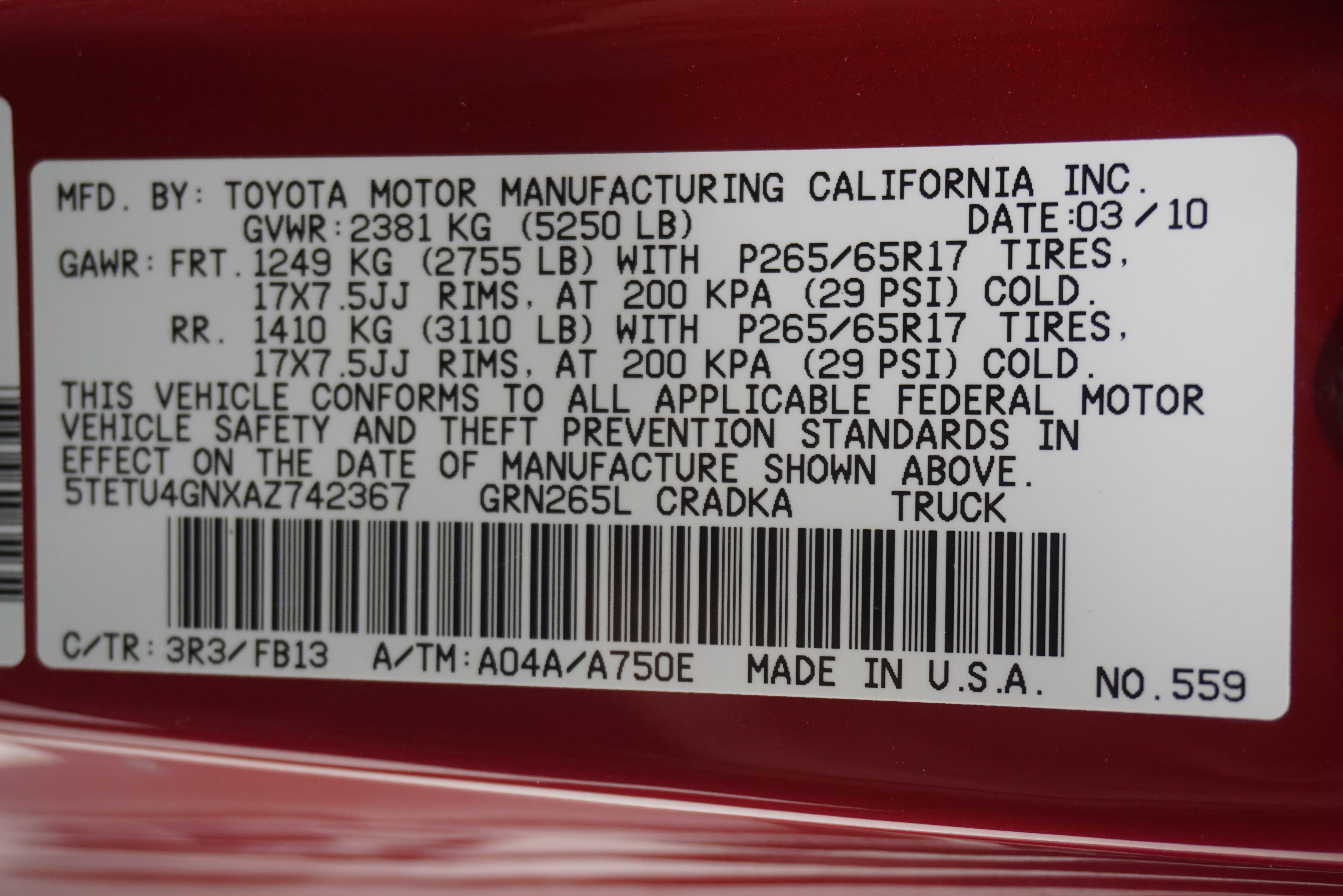 Used 2010 Toyota Tacoma PreRunner RWD image 27