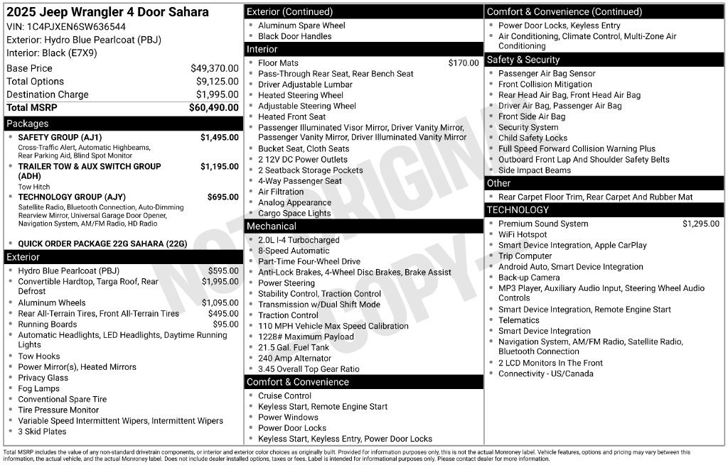 New 2025 Jeep Wrangler Unlimited Sahara w/ Safety Group AWD/4WD image 36