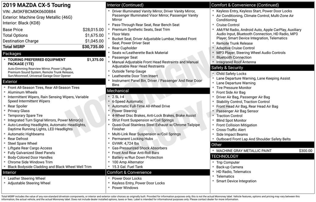 Used 2019 MAZDA CX-5 Touring image 3