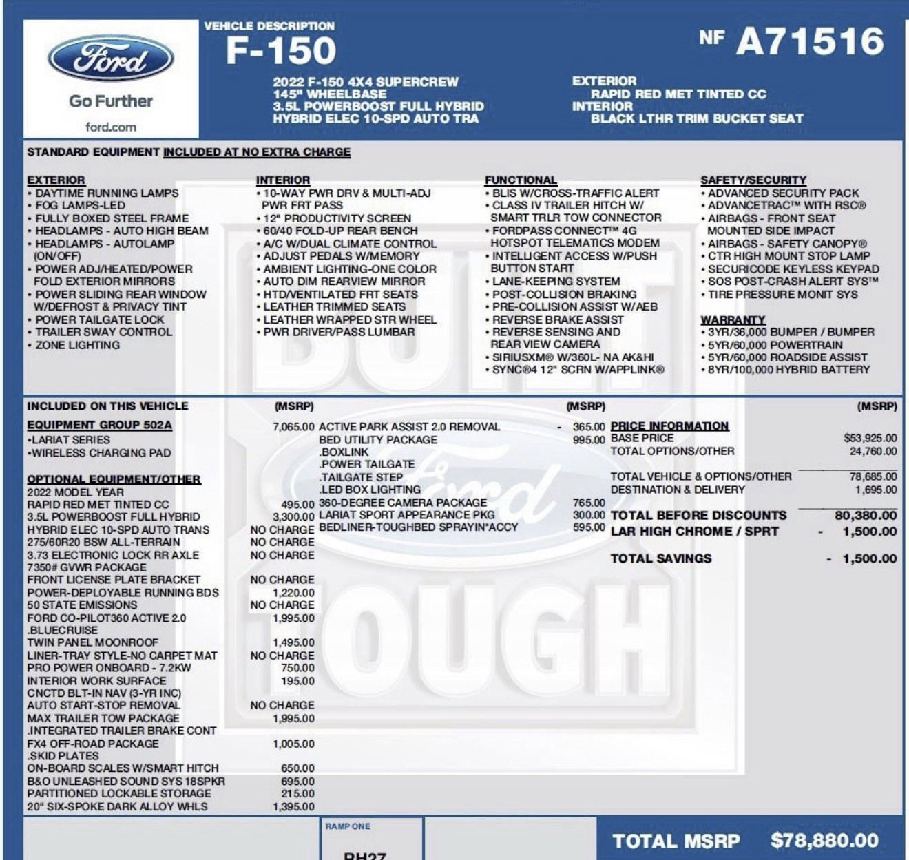 Used 2022 Ford F150 Lariat w/ Equipment Group 502A High AWD/4WD image 3