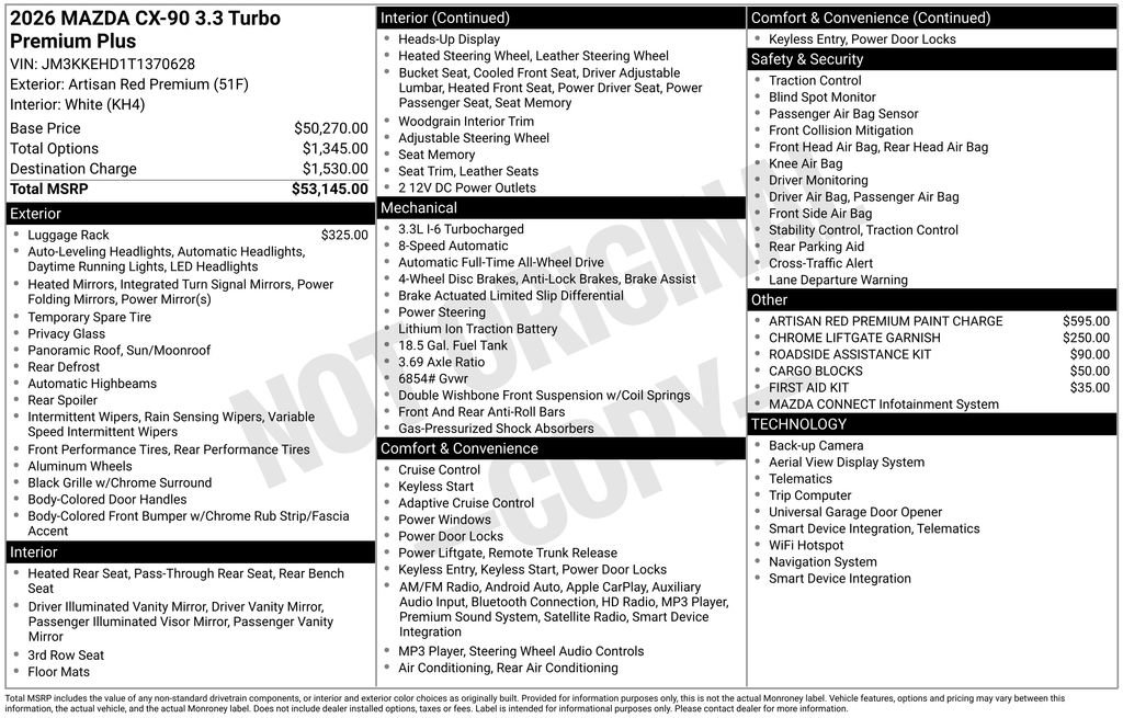 New 2026 MAZDA CX-90 3.3 Turbo w/ Premium Plus Pkg image 2