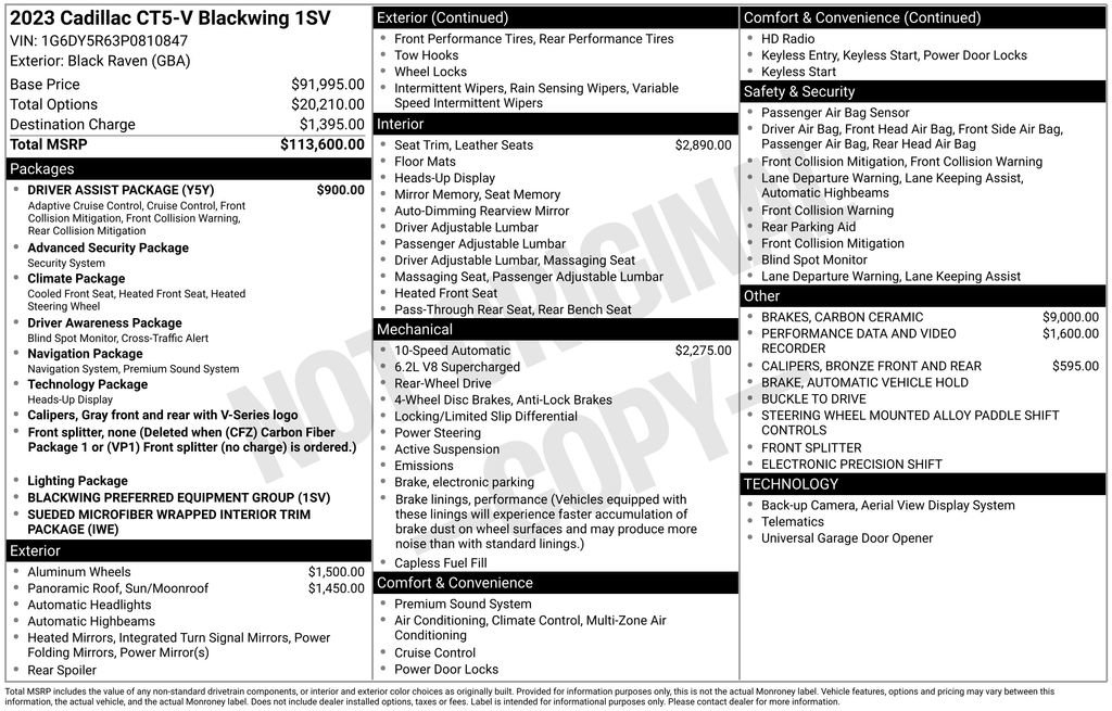 Used 2023 Cadillac CT5 V Blackwing w/ Driver Assist Package RWD image 4