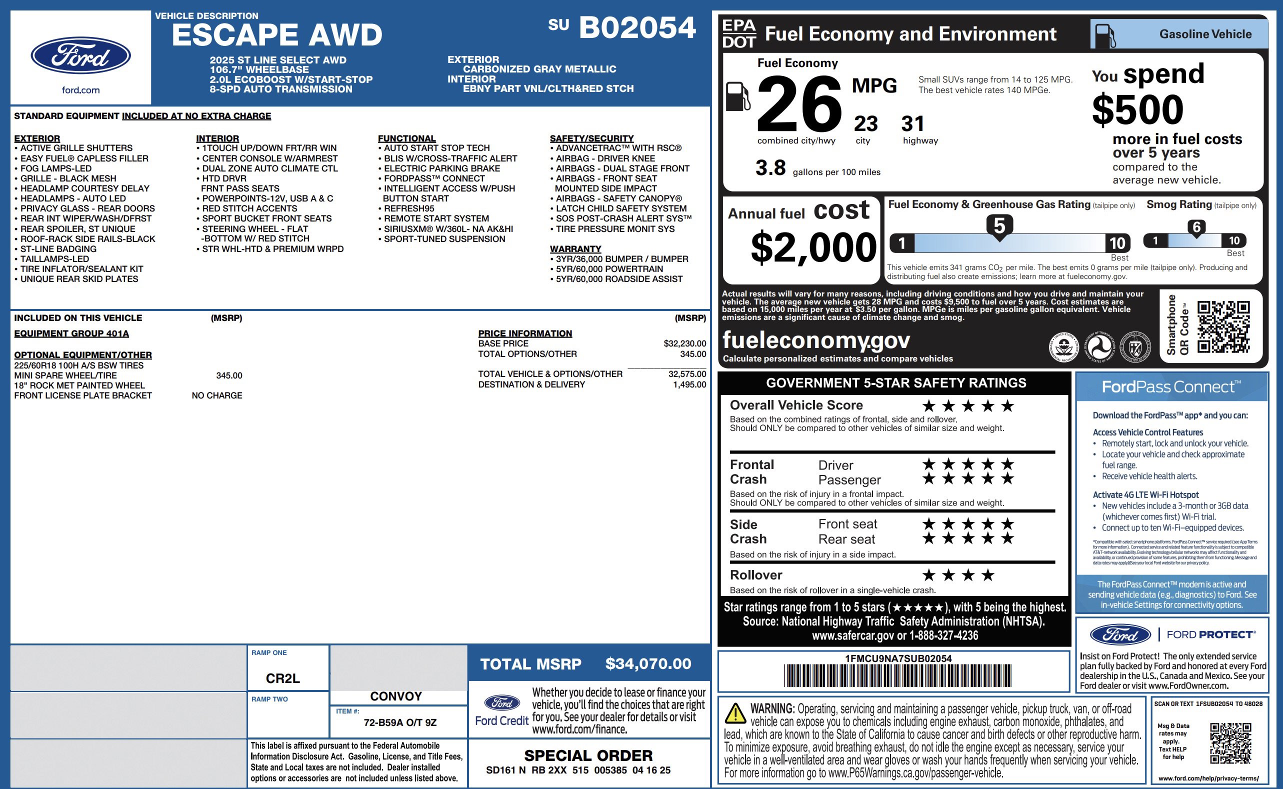 Used 2025 Ford Escape ST-Line Select AWD/4WD image 5