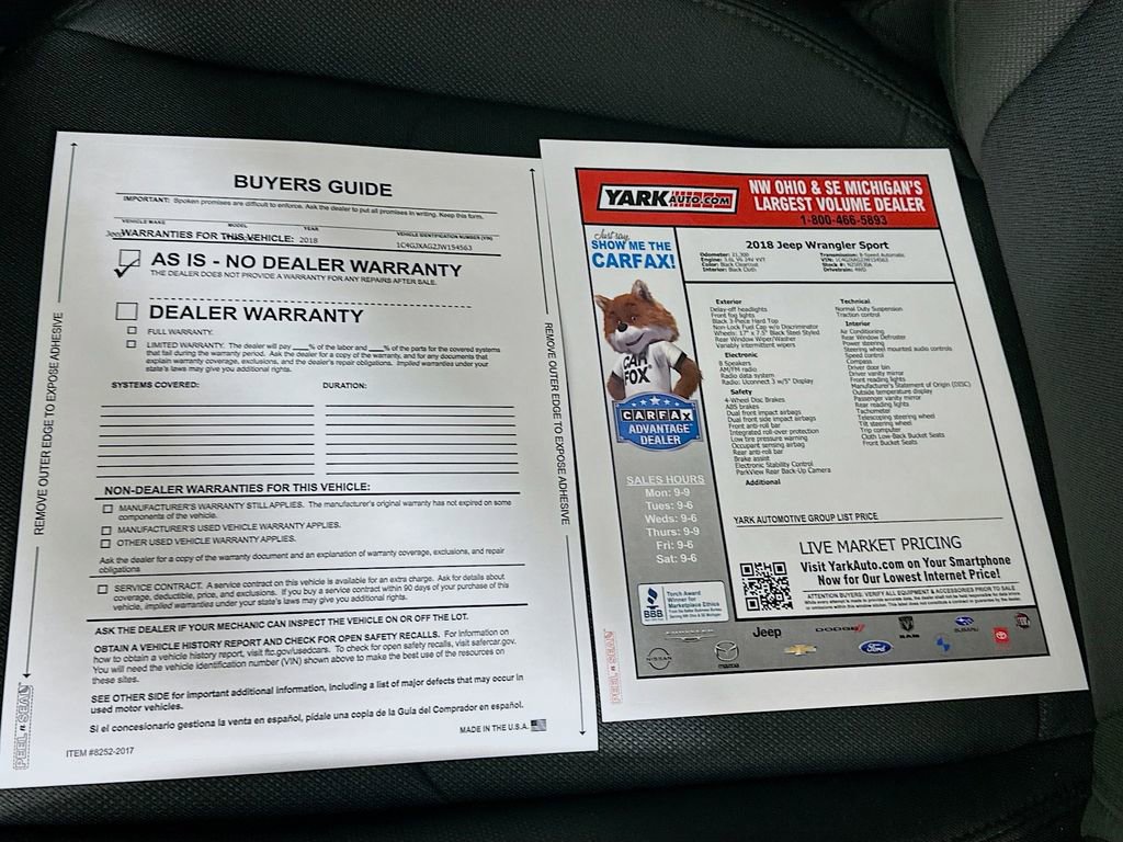 Used 2018 Jeep Wrangler Sport image 13