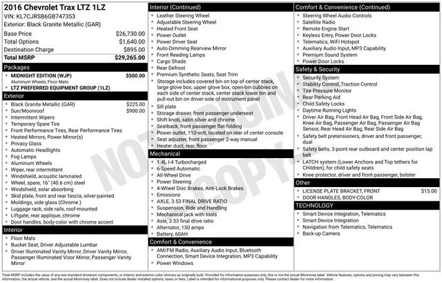 Used 2016 Chevrolet Trax LTZ w/ Midnight Edition image 42