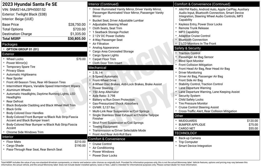 Certified 2023 Hyundai Santa Fe SE FWD image 24