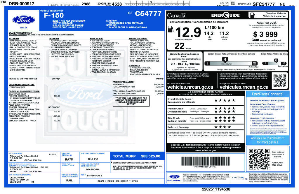 Used 2025 Ford F150 Tremor w/ Bed Utility Package AWD/4WD image 5