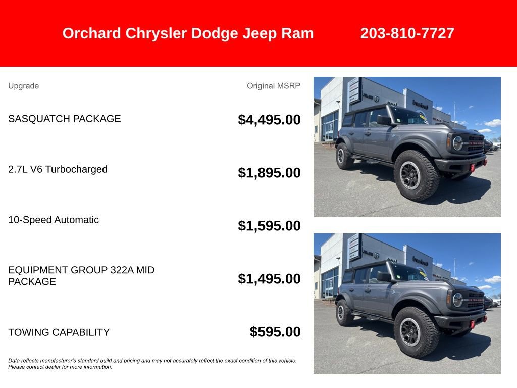 Used 2021 Ford Bronco Black Diamond w/ Sasquatch Package AWD/4WD image 5