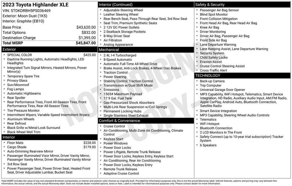 Used 2023 Toyota Highlander XLE AWD/4WD image 7