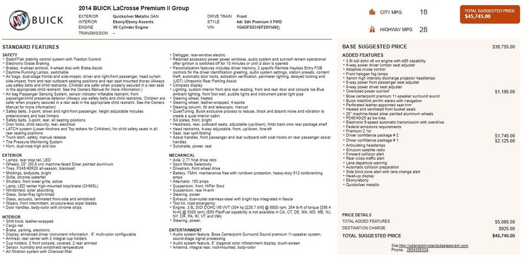 Used 2014 Buick LaCrosse Premium w/ Driver Confidence Package image 30