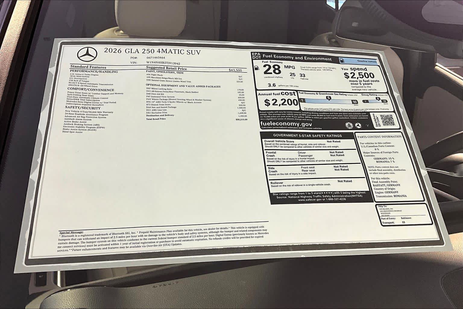 New 2026 Mercedes-Benz GLA 250 4MATIC image 18