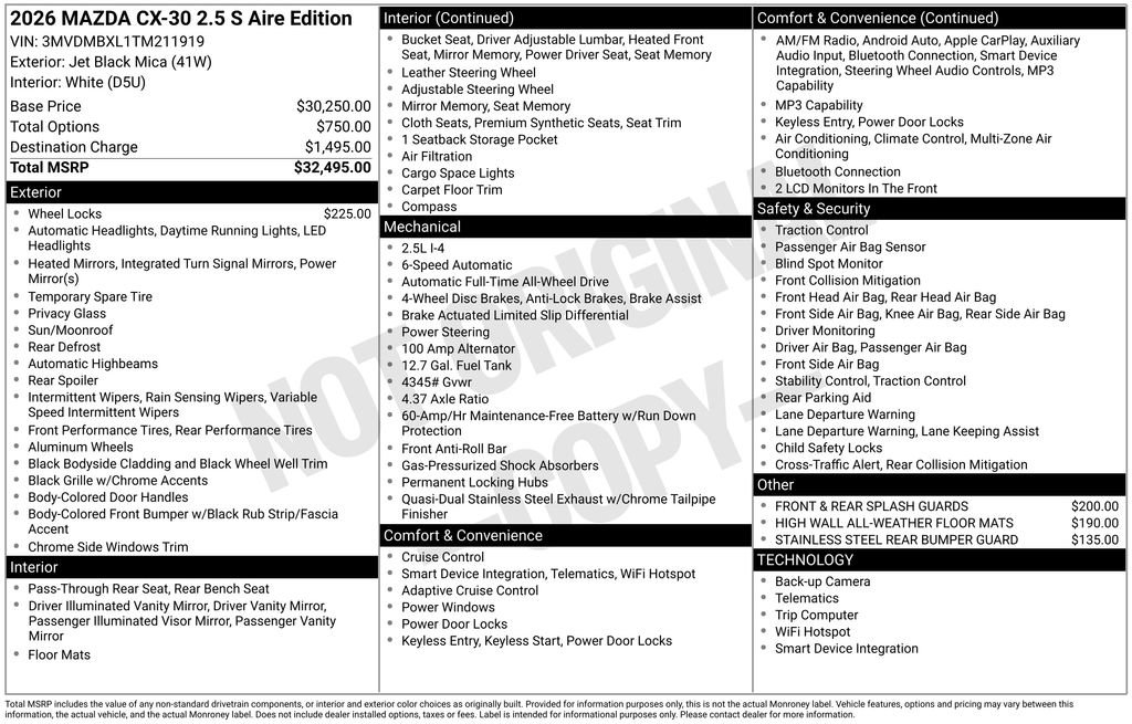 New 2026 MAZDA CX-30 Aire Edition AWD/4WD image 4