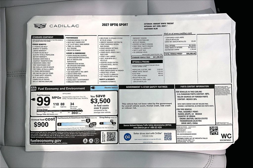 New 2027 Cadillac Optiq Sport w/ LPO, Floor Liner Package AWD/4WD image 32