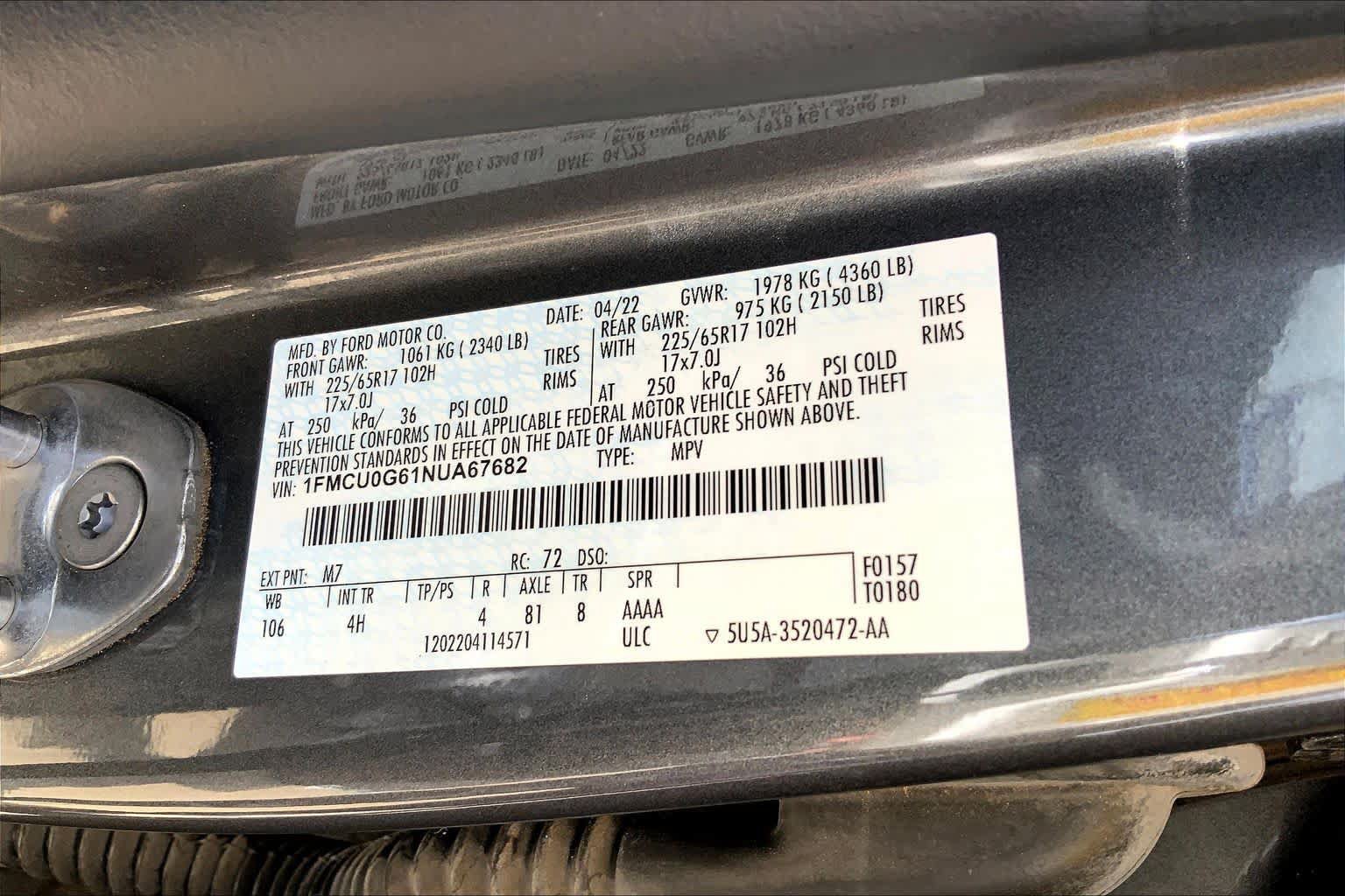 Used 2022 Ford Escape SE FWD image 32