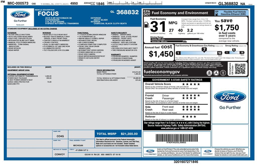 Used 2016 Ford Focus SE w/ SE Power Seat Package image 32