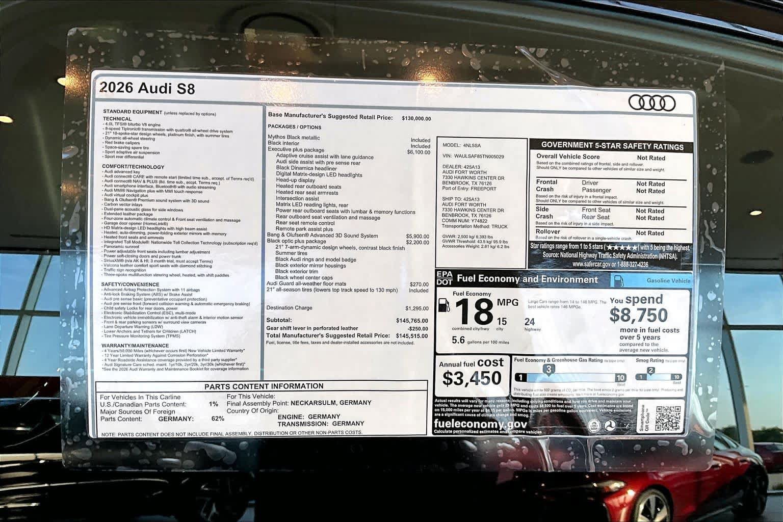 New 2026 Audi S8 AWD/4WD image 16