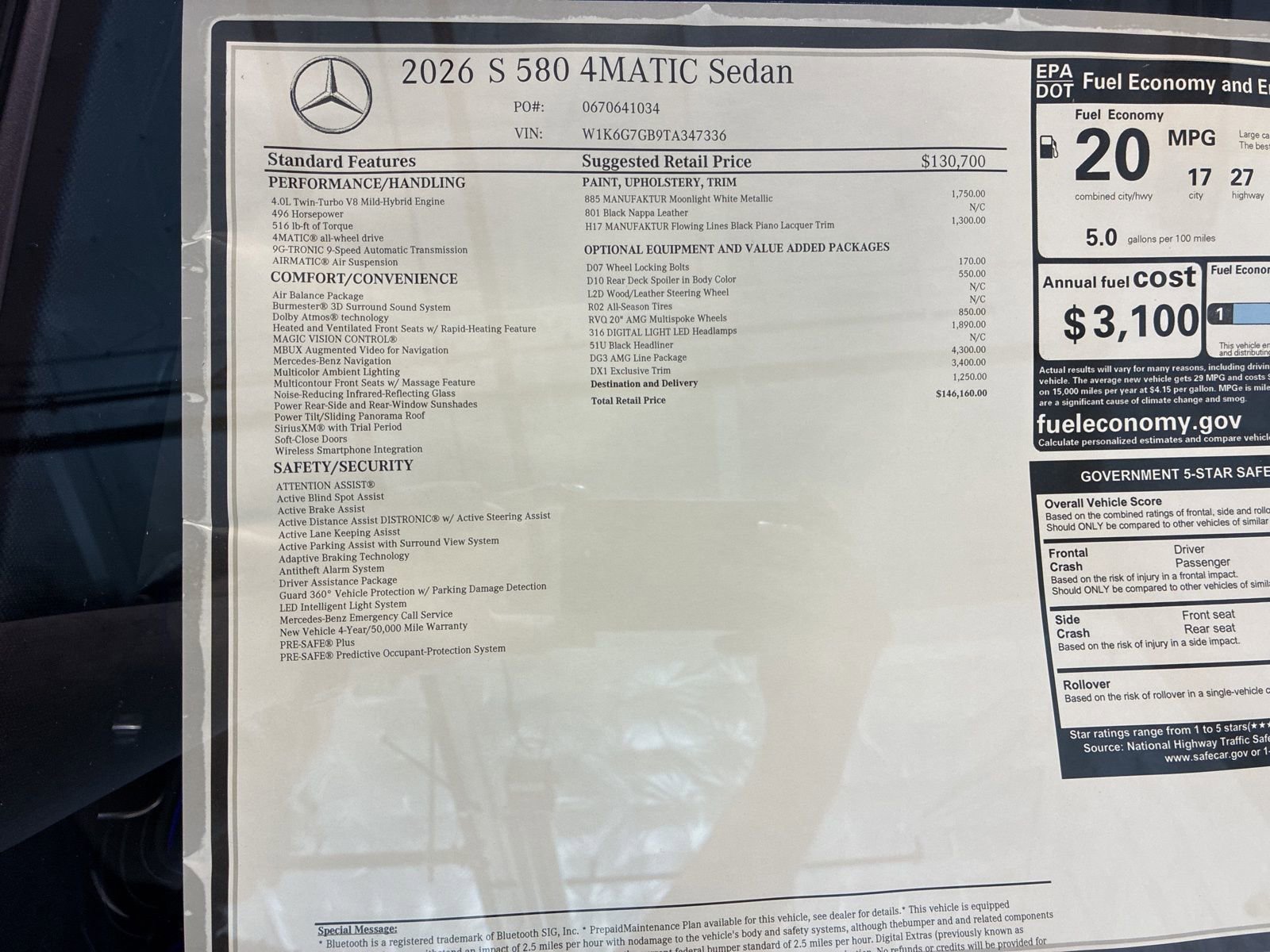 New 2026 Mercedes-Benz S 580 4MATIC Sedan image 24