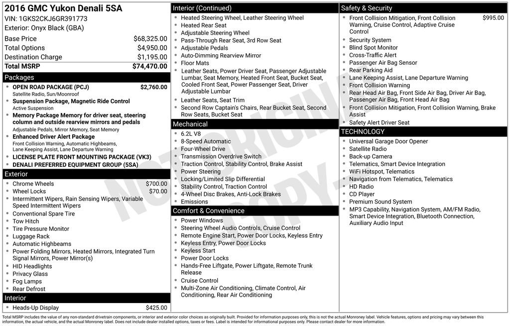 Used 2016 GMC Yukon Denali w/ Open Road Package image 26