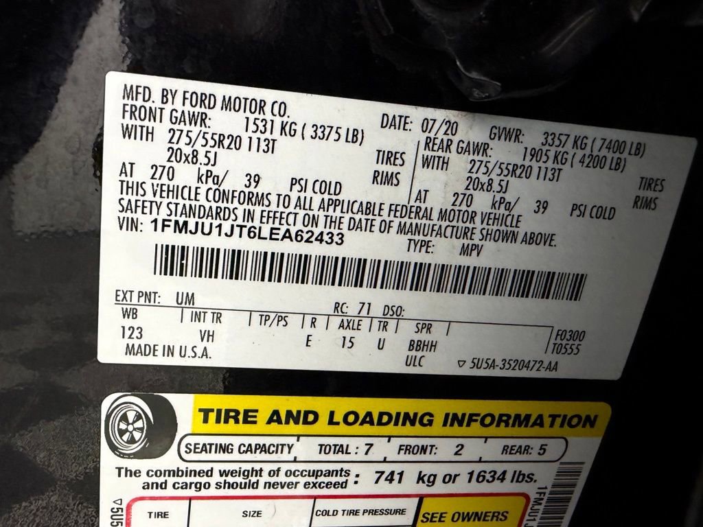 Used 2020 Ford Expedition XLT w/ Equipment Group 202A AWD/4WD image 34