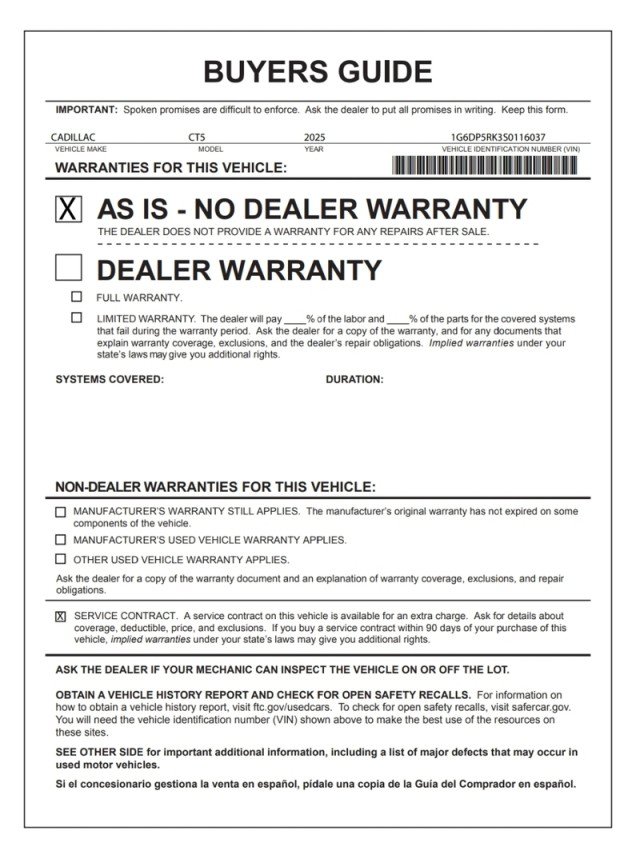 Used 2025 Cadillac CT5 Sport w/ Platinum Package RWD image 30