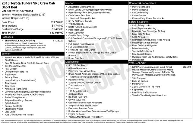 Used 2018 Toyota Tundra SR5 w/ SR5 Upgrade Package AWD/4WD image 28