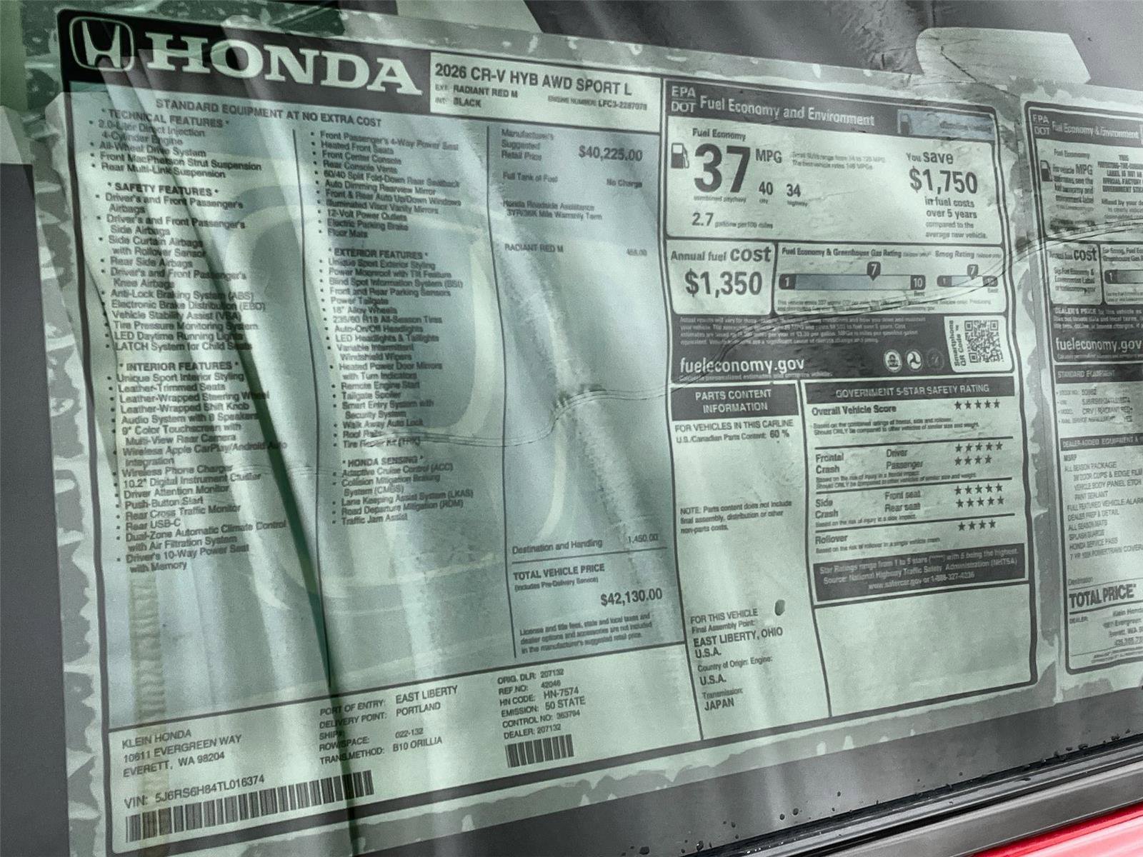 New 2026 Honda CR-V Sport-L image 34