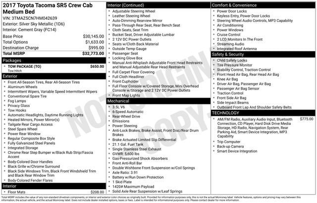 Certified 2017 Toyota Tacoma SR5 w/ Tow Package RWD image 30