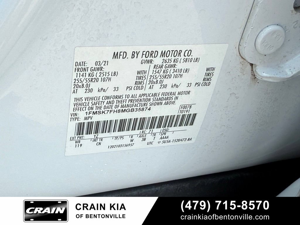 Used 2021 Ford Explorer Limited w/ Equipment Group 301A RWD image 36