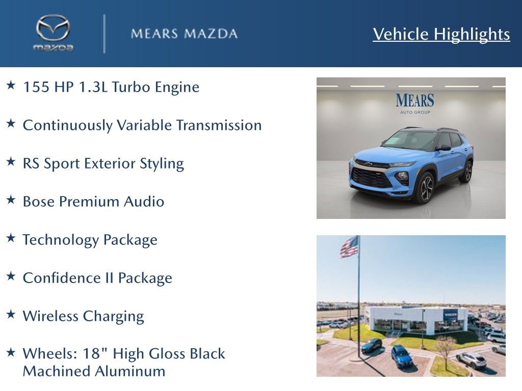 Used 2023 Chevrolet TrailBlazer RS w/ Sun and Liftgate Package image 2