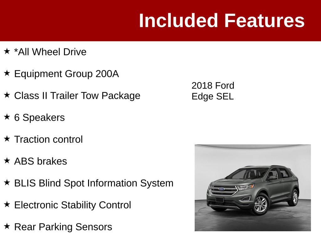 Used 2018 Ford Edge SEL w/ Class II Trailer Tow Package AWD/4WD image 3