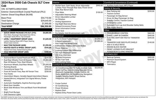 New 2024 RAM 3500 SLT w/ Quick Order Package 2YG SLT AWD/4WD image 4