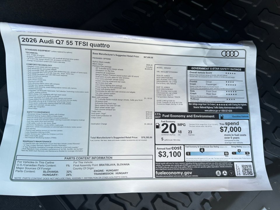 New 2026 Audi Q7 3.0T Premium Plus image 33