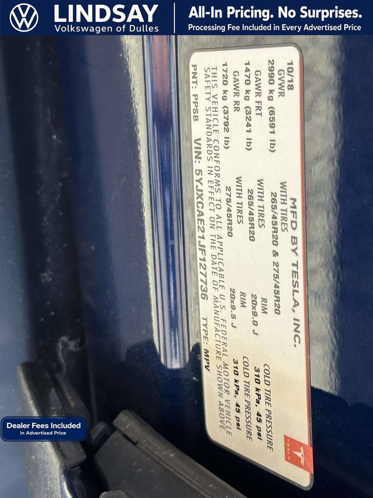 Used 2018 Tesla Model X 75D AWD/4WD image 30