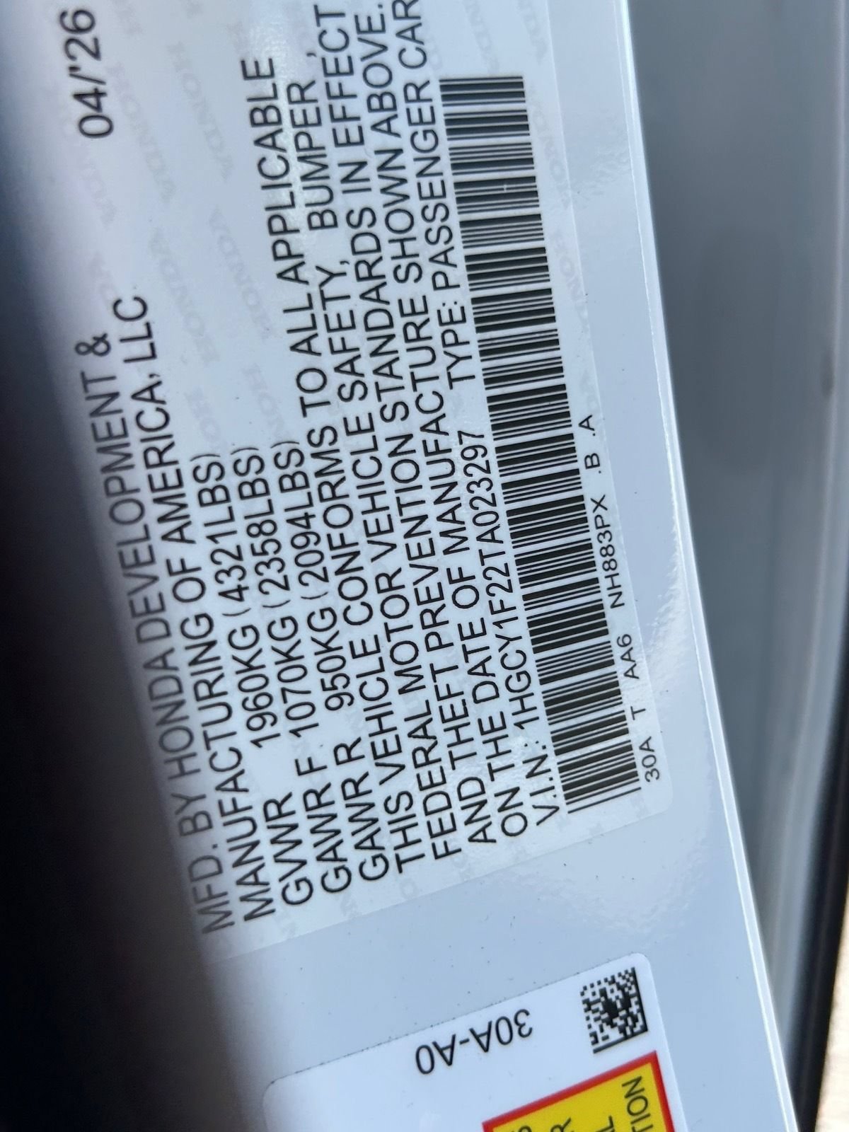 New 2026 Honda Accord LX image 31
