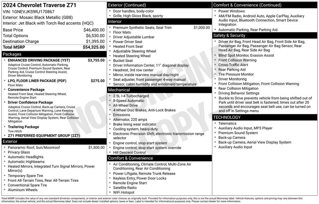 Used 2024 Chevrolet Traverse Z71 w/ Enhanced Driving Package image 4