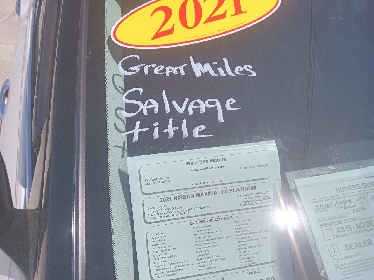 Used 2021 Nissan Maxima Platinum FWD image 3